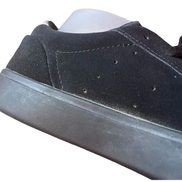 Adidas Sleek Triple Black Sneakers Leopard Accent Womens Comfort US 6.5 - Picture 6 of 12